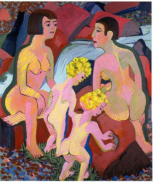 Ernst Ludwig Kirchner Bathing women and children France oil painting art